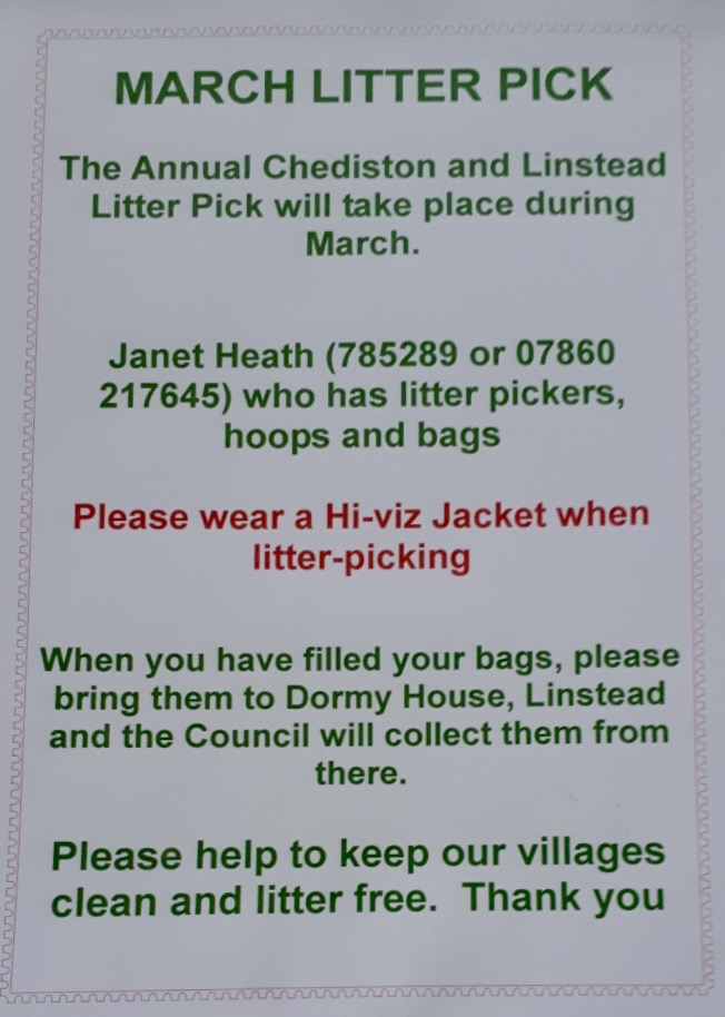 Annual Litterpick, Chediston and Linstead