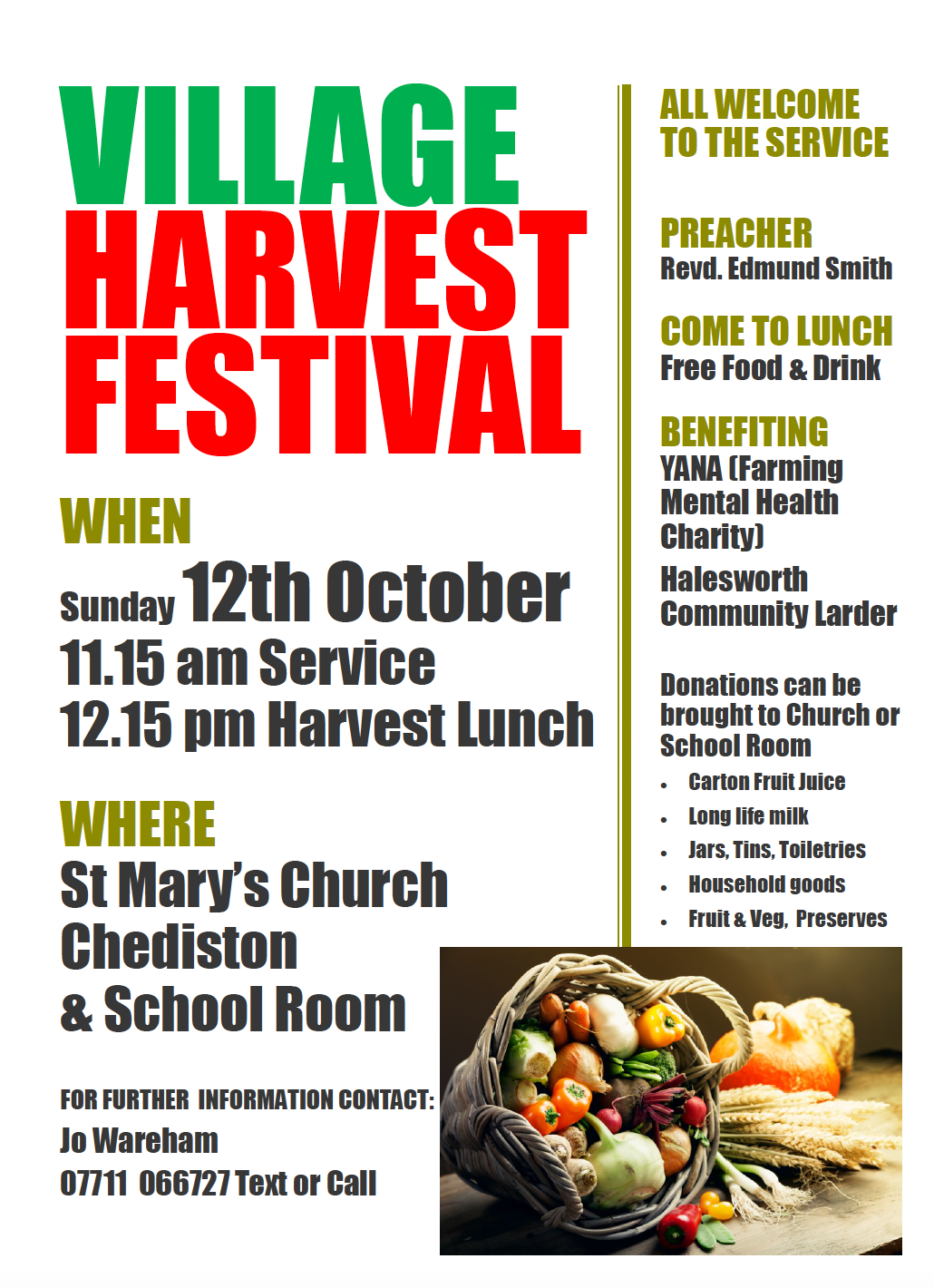 Harvest Festival and lunch, St Mary's Chediston